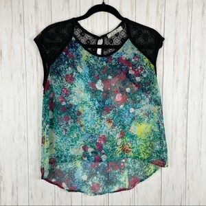 Chloe K Nordstrom rose garden lace blouse